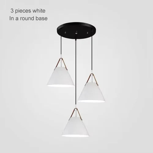 suspension conique moderne opaque alliage noir blanc salon chambre restaurant