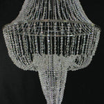 chandelier cristal transparent argenté élégant luxueux baroque suspension diametre 60cm hauteur 120cm