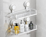 étagère salle bain moderne noir brillante adhésive minimaliste rangement pot crème pompe savon lotion