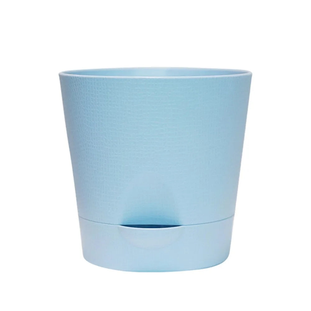 cache pot moderne auto arrosant plastique texture mat couleur bleu rose clairintérieur extérieur