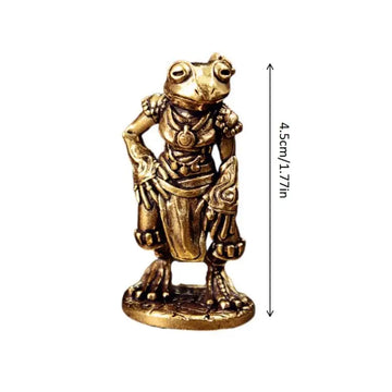 statue grenouille mi humaine dorée détails sculptés ancien animal compagnie décoration