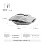 boîte mouchoirs résine moderne gris beige papier froissé minimaliste chambre