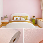 sticker mural moderne texturé 3d blanc rose anti humidité isolation chambre salon