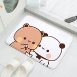 tapis bain dessin animé ours mignon moderne multicolore anti dérapant polyester