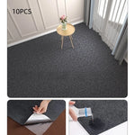 tapis autocollants 30x30cm gris marron carreaux géométriques moderne insonorisants intérieur chambre salon