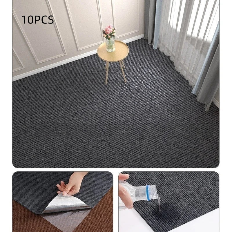 tapis autocollants 30x30cm gris marron carreaux géométriques moderne insonorisants intérieur chambre salon
