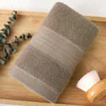 serviettes bain coton polyester absorption rapide motif rayé moderne gris beige bleu