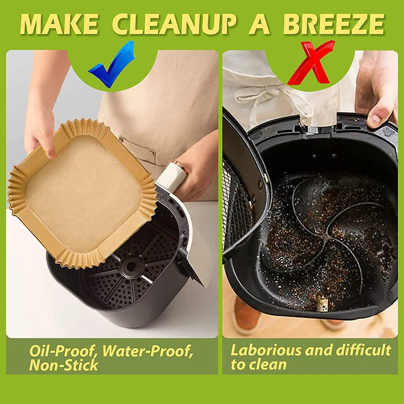 tapis cuisson papier kraft marron plissé adhésif friteuse air cuisine