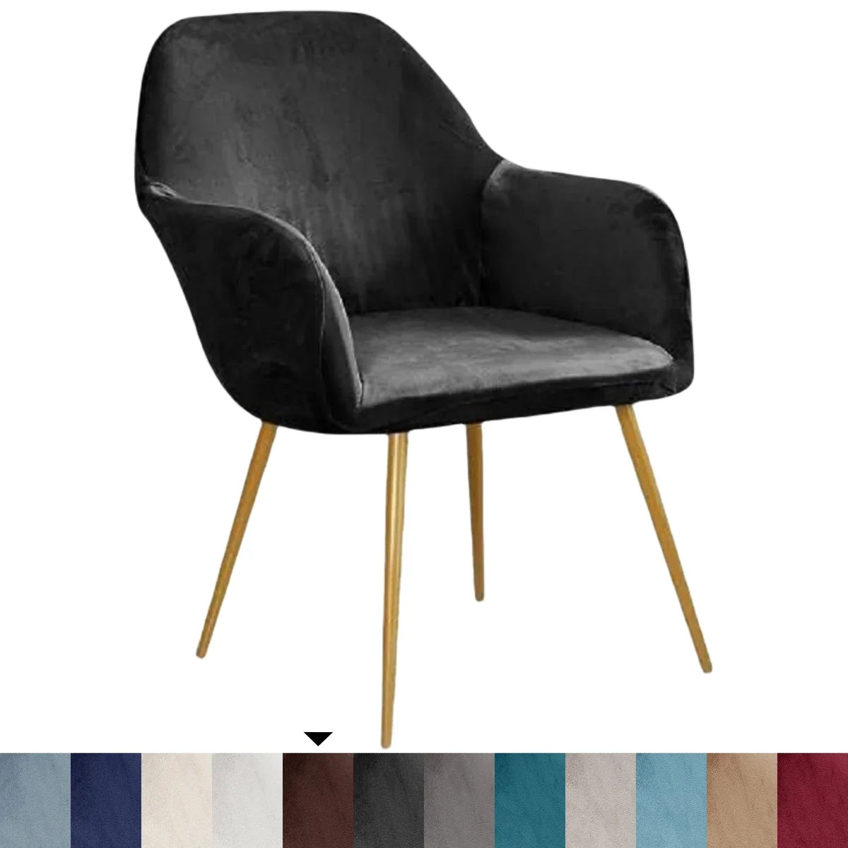 fauteuil moderne velours marron protection chaise accueil mariage banquet élastique mousse roulettes