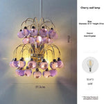 lustre moderne art déco doré violet marron sphères translucides salon chambre vintage
