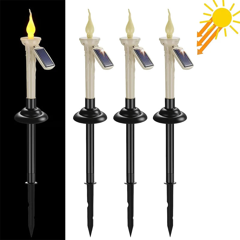 décoration extérieure moderne bougie led solaire blanc ip55 facile jardin urgence sécurité environnemental