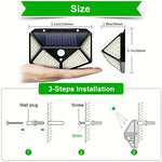 lampe solaire extérieure 100 led noir ip65 moderne capteur mouvement autonomes instructions