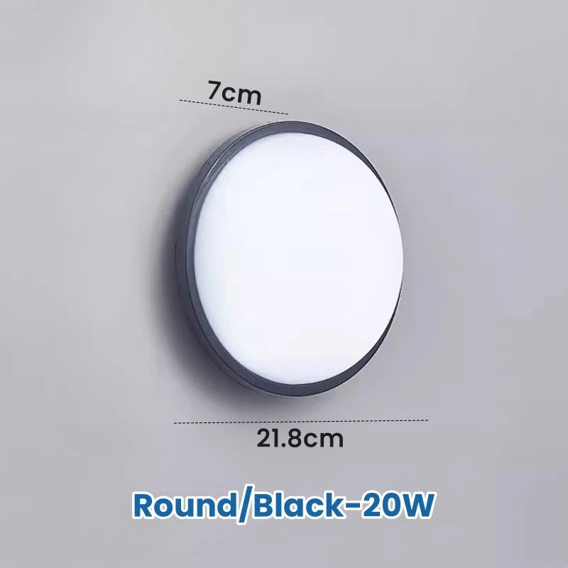 lampe murale moderne surface mounted extérieure led 15w 20w blanc ronde ovale étanche