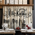 rideau cuisine motif cuillères vintage opacité beige clair noir romain extérieure moderne
