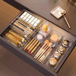 Organisateur de bijoux et maquillage en plastique transparent empilable