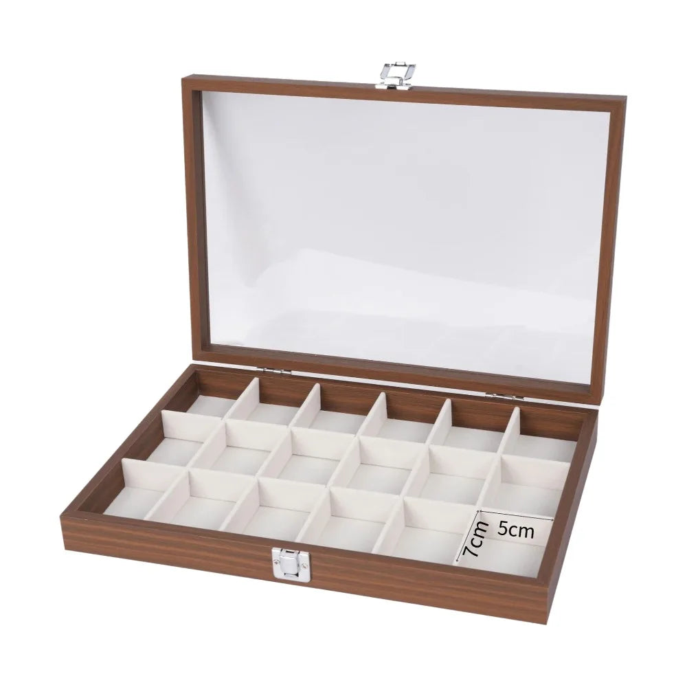 boîte bijoux moderne blanc marron neutre réutilisable clapets 12 18 24 30 grilles