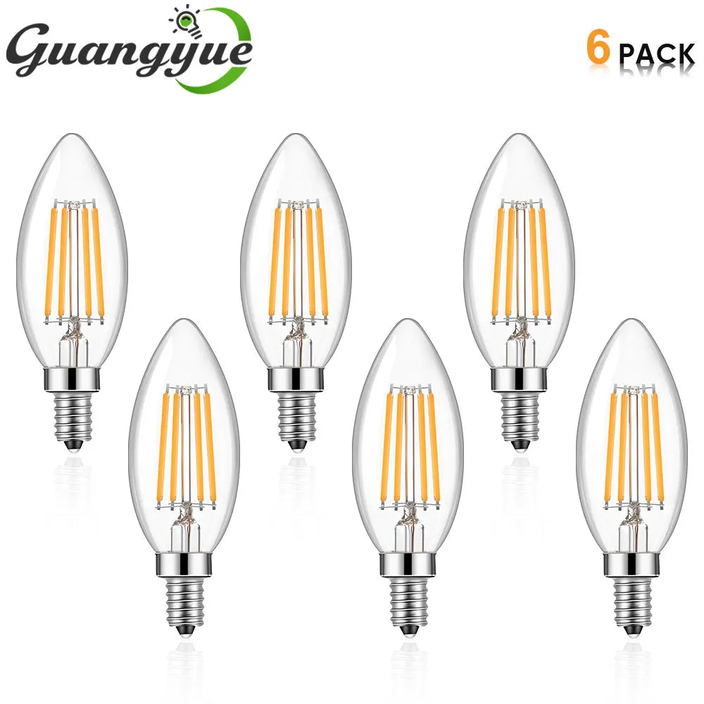 Ampoule LED filamenteuse transparente 4W E12 2700K 25000h moderne appliques suspendues