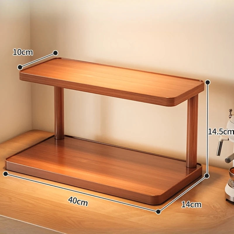 étagère bois moderne deux niveaux support cuisine salon 30cm 40cm boîte rangement vis fixés