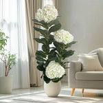 plante artificielle hortensia blanc vert moderne pot décoration intérieure réaliste