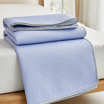tapis sol moderne bleu rose gris géométrique petits points opaque simple ruban élastique