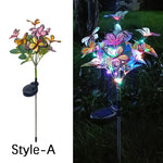 lampe solaire décorative papillons fleurs multicolore moderne extérieur jardin camping festivité mariage