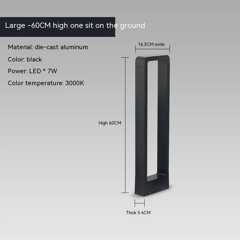 Lampe solaire moderne alliage d'aluminium led ip65 étanche noir minimaliste jardinextérieur