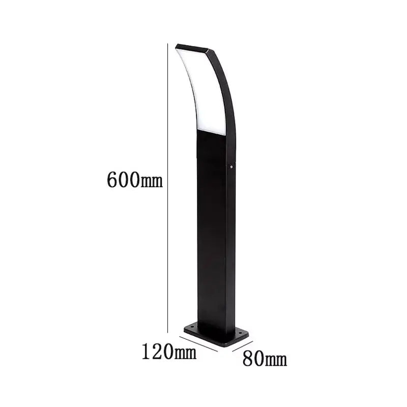 éclairage extérieur moderne lampadaire led noir blanc ip65 600mm minimaliste