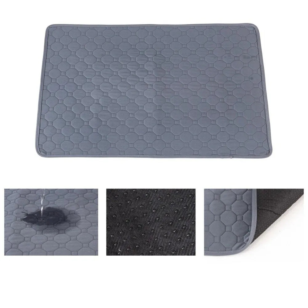 tapis absorbant lavable coton géométrique noir gris moderne petit animal compagnie urinoir
