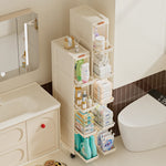 rangement mobile meuble beige compartiments tiroirs moderne minimaliste roulettes salon cuisine chambre
