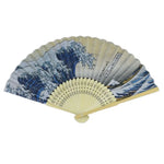 éventails pliants traditionnels japonais paysages fleurs calligraphie bleu beige rouge
