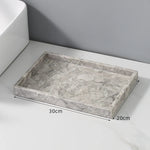 ensemble produits salle bain marbre gris marbré moderne élégant distributeur savon porte gobelets porte