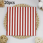 serviettes papier rayures rouges festives dimensions 33x13cm classique usage maison restaurantpaquelettes 20 40 60