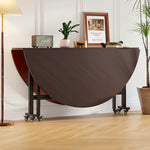 table manger ronde pliante bois marron plateau tournant six chaises modernes