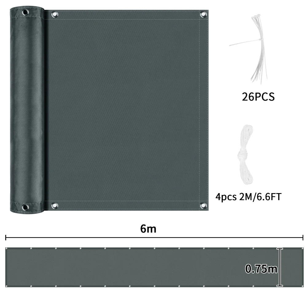 rideau balcon gris foncé moderne opacité 50cm large 2m longueur