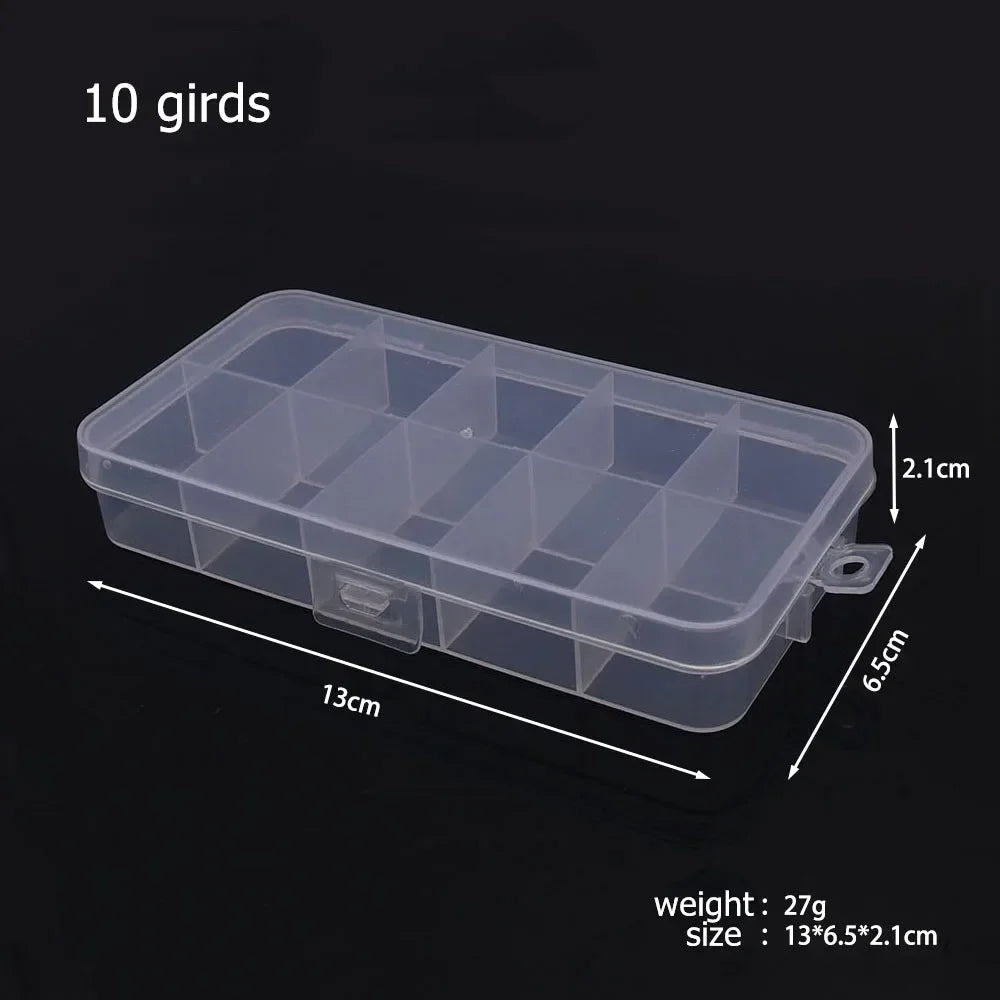 boîtes rangement transparentes modernes 10 compartiments 15 compartiments poignées bijoux fournitures artisanales