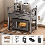 rangement cuisine tiroirs acier inoxydable gris noir moderne batteur cuillères couteaux toaster friteuse