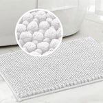 tapis bain microfibre doux gris texture boule coton moderne absorbant rapide séchage