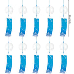 mobiles vent japonais verre transparent poissons chats décor extérieur rouge vert bleu blanc