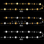 Guirlande décorative festivale or argent étoiles cercles brillantes party supplies