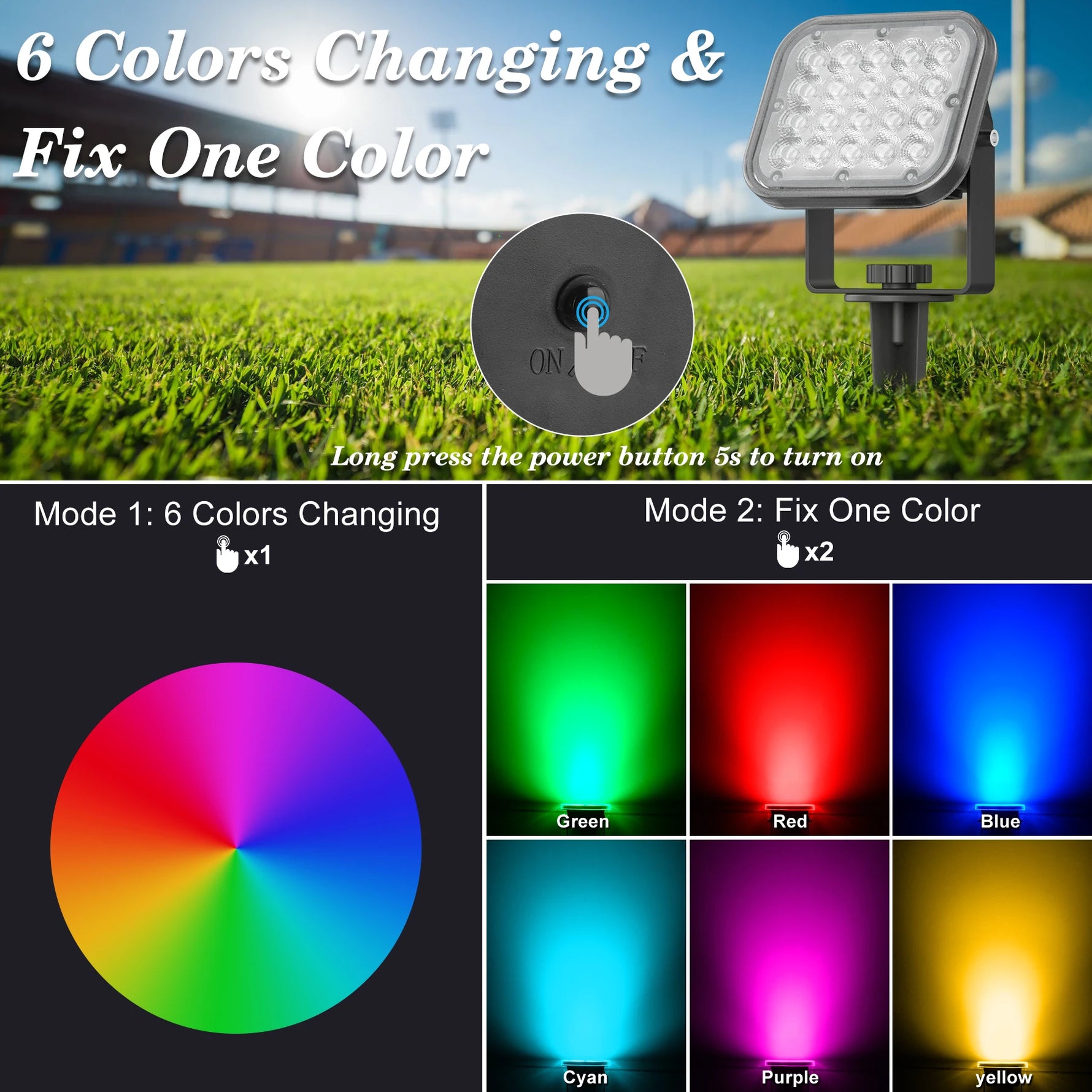 Lampe solaire décorative avec variateur de couleur