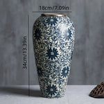 vases céramique blanc noir floral traditionnels classiques salon entrée decoration cylindrique