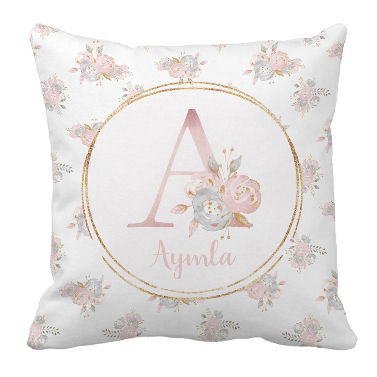 ensemble literie bébé floral personnalisable rose alphabet fleuri couette drap housse coussin decoration nom