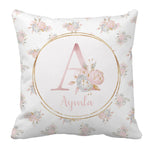 ensemble literie bébé floral personnalisable rose alphabet fleuri couette drap housse coussin decoration nom