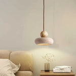 suspension lumineuse moderne pierre agate jaune taches brunes texture granuleuse blanc chambre étude restaurant