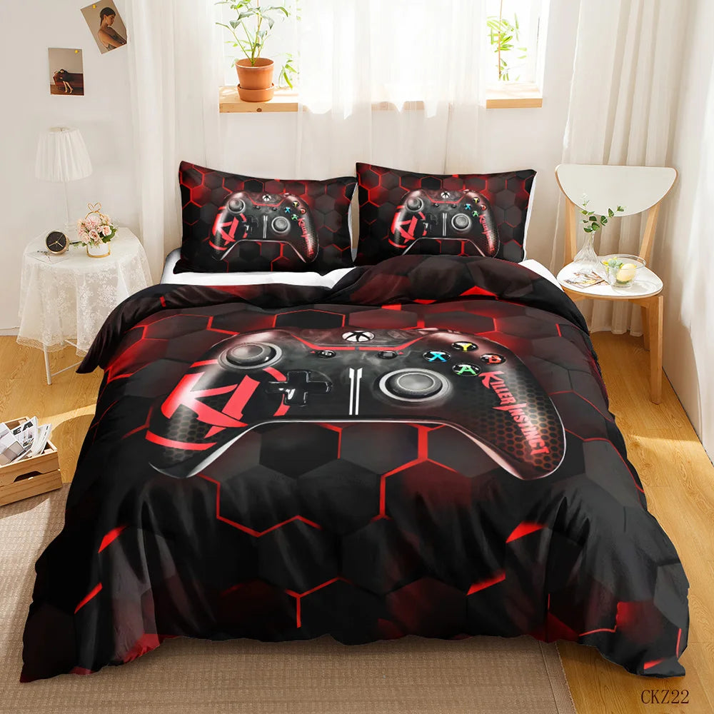 Détail tissu polyester housse couette gamer
