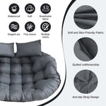 coussin suspendu gris quilted moderne imperméable anti uv doux respirant 150x100cm