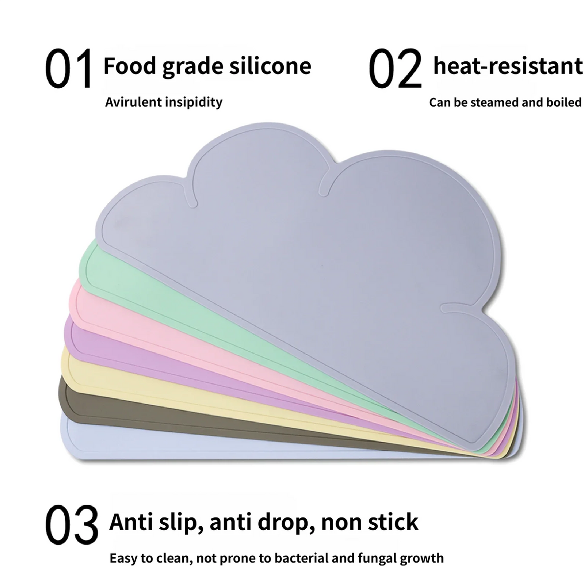 matelas nuage imperméable multicolore moderne assiette chat facile nettoyer silicone placemat
