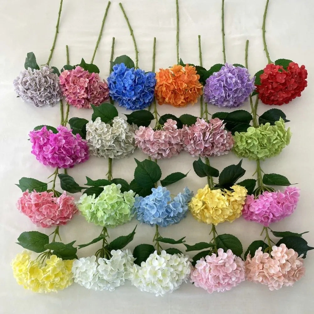 bouquet artificiel hortensia blanc rose violet bleu décoration intérieure moderne anniversaire mariage