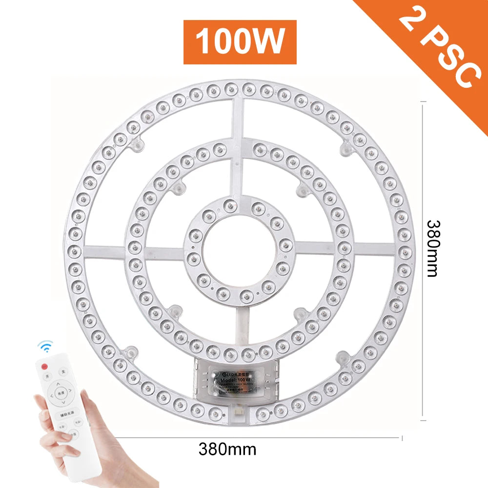 Panneau led blanc circulaire moderne aimant télécommande 60w 72w 80w 100w