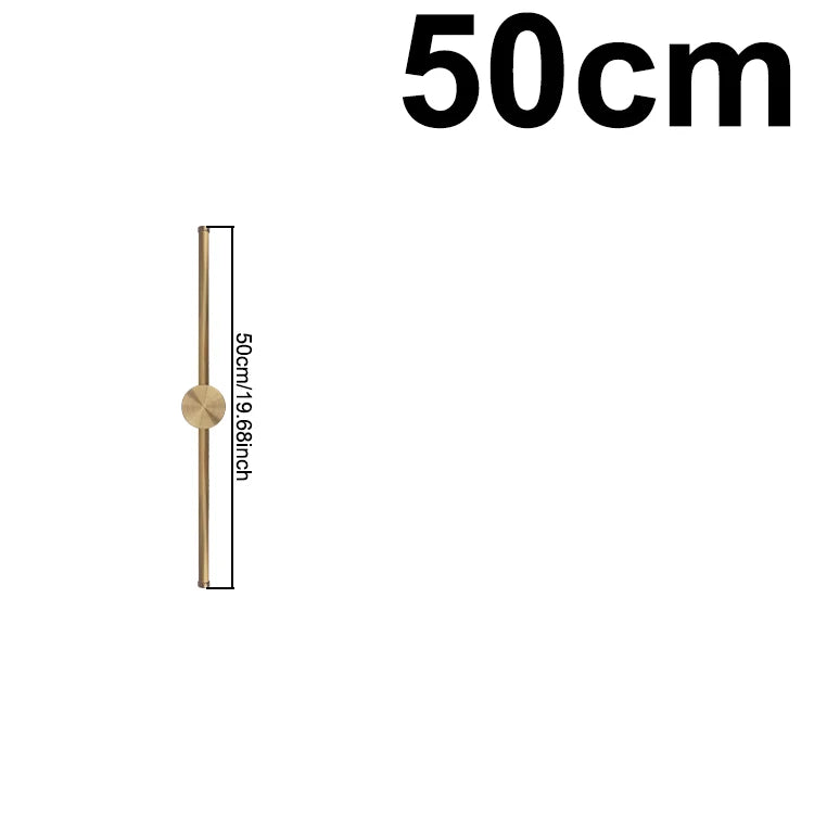 lampe murale moderne dorée finition brossée 50cm 80cm 110cm minimaliste vis fixations
